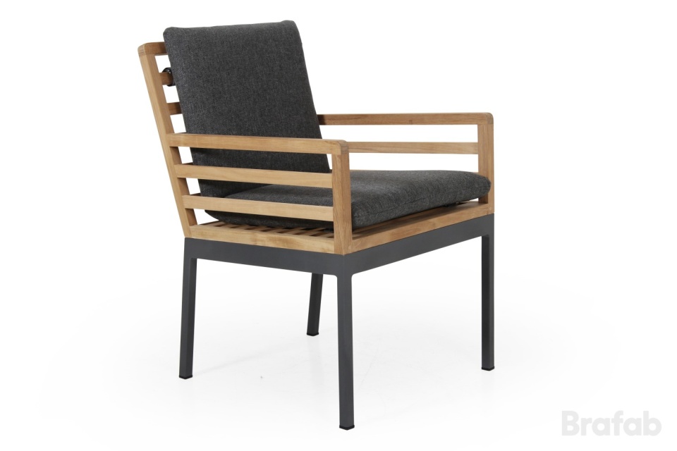 Zalongo karmstol - teak med grå dyna