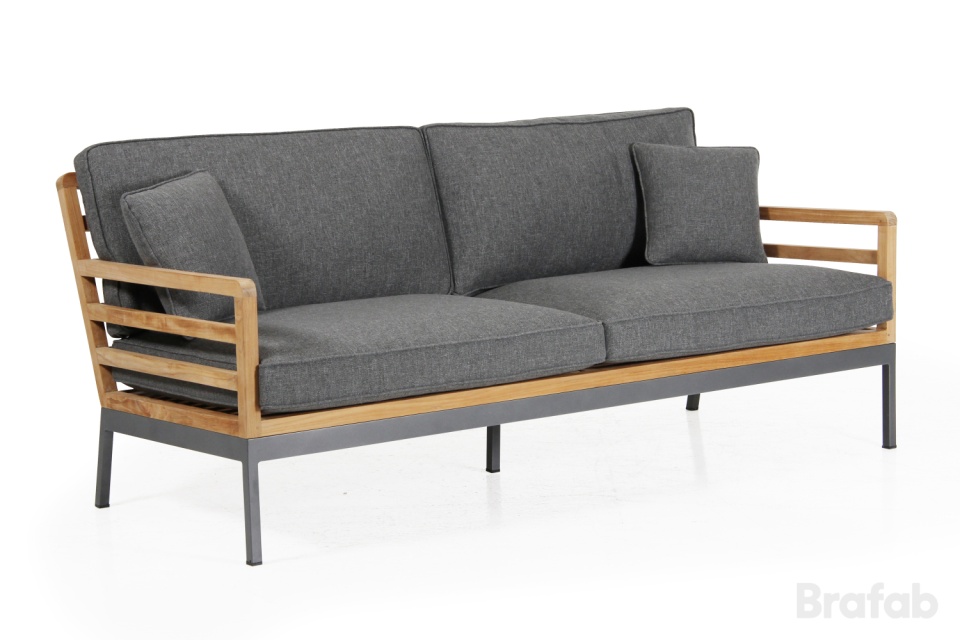 Zalongo 3-sits soffa - teak/grå dyna