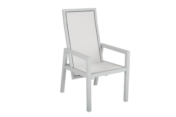 Newfort positionsstol - light grey/offwhite textilene