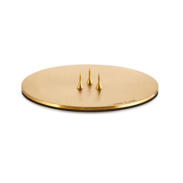 Ljusplatta 9 cm - matt gold