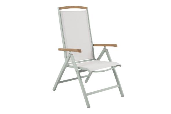 Andy positionsstol - dusty green/offwhite textilene