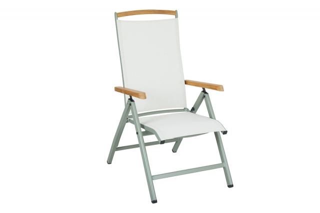 Andy positionsstol - dusty green/offwhite textilene
