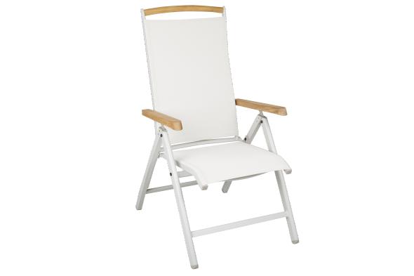 Andy positionsstol - light grey/offwhite teak