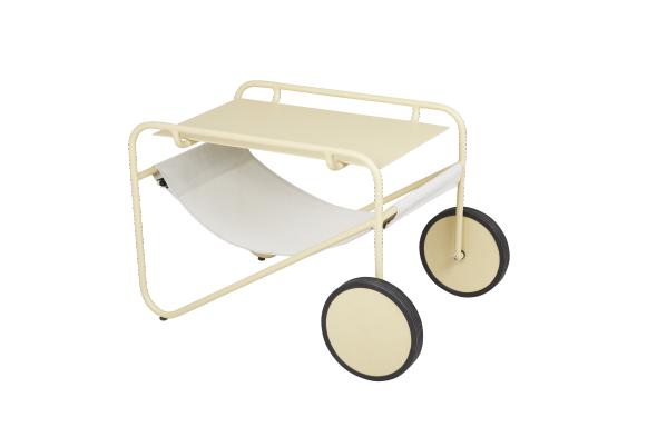 Poul sidobord - lemon/offwhite textilene