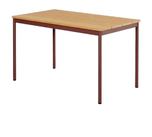 Nox Bistro cafébord 125x70 H73 cm - zin red/bambu