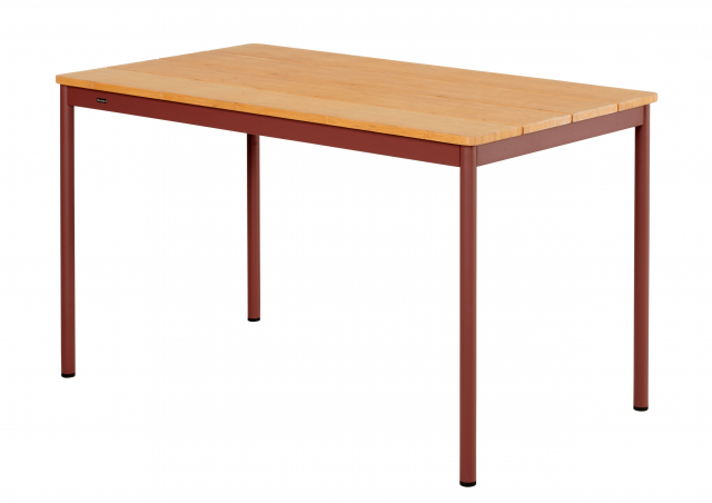 Nox Bistro cafébord 125x70 H73 cm - zin red/bambu