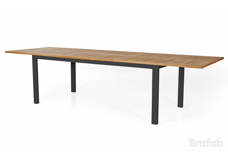 Lyon bord förlängningsbart 224-304x100 cm -svart/teak