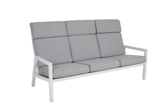 Belfort 3-sitssoffa m hög rygg - vit/pearl grey dyna