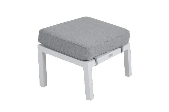 Belfort fotpall - vit/pearl grey dyna