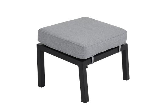 Belfort fotpall - svart/pearl grey dyna