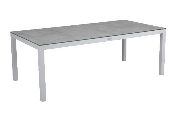 Belfort soffbord 140x70 H50 cm - vit/glas