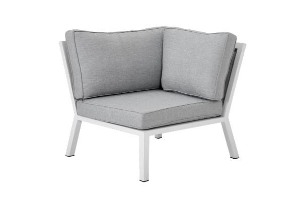 Belfort hörndel, byggbar - vit/pearl grey dyna