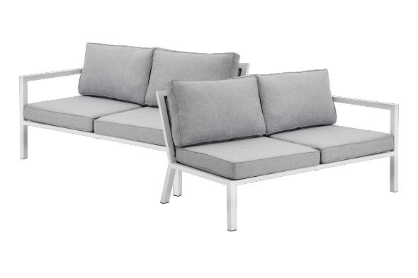 Belfort 2-sits avslut HV byggbar - vit/pearl grey dyna
