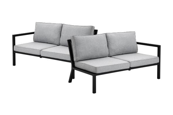 Belfort 2-sits avslut HV byggbar - svart/pearl grey dyna