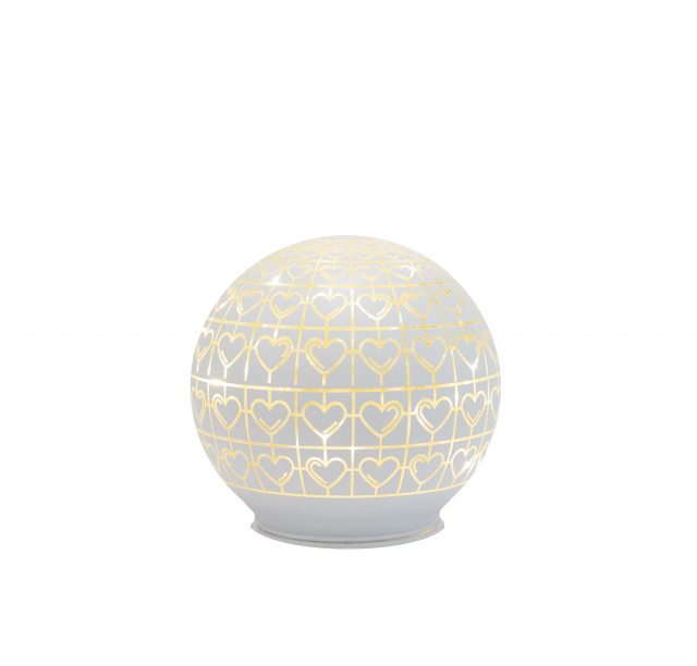 Frida glaskula, liten - vit