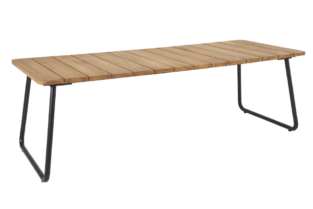 Nolli matbord 225x90 H73 cm - svart/teak
