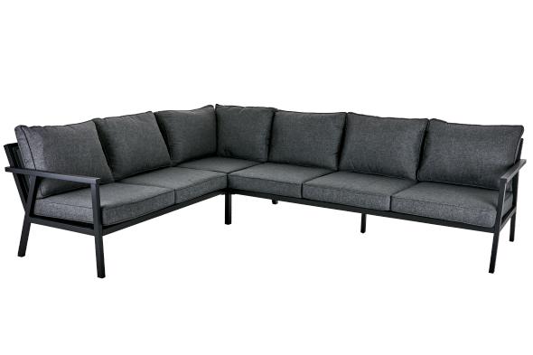 Rana hörngrupp stor låg, exkl. bord - svart/grå dyna