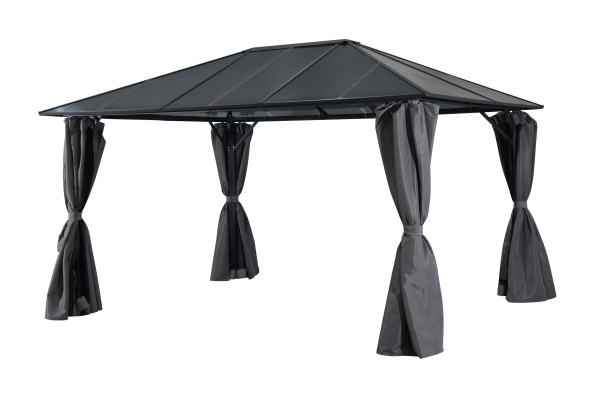 Scopello paviljong 3x4m - antracit/ljusgrå väggar