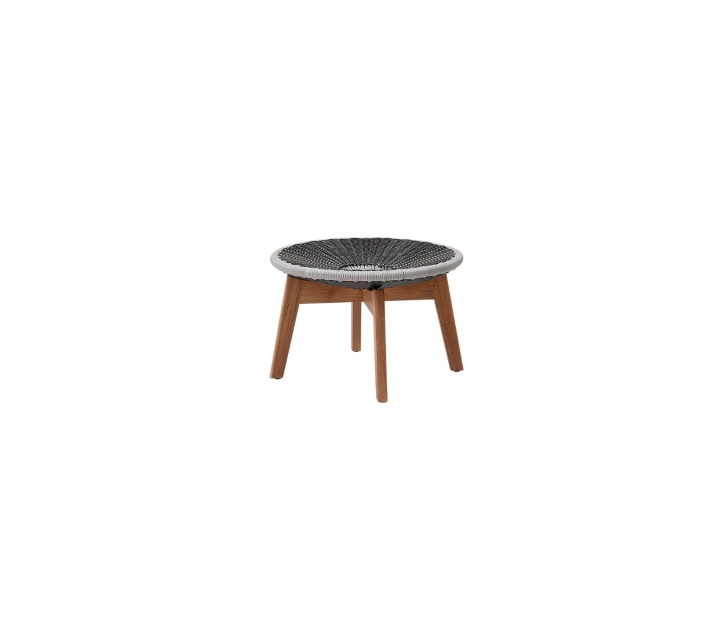 Peacock fotpall/sidobord - grey/light grey/teak