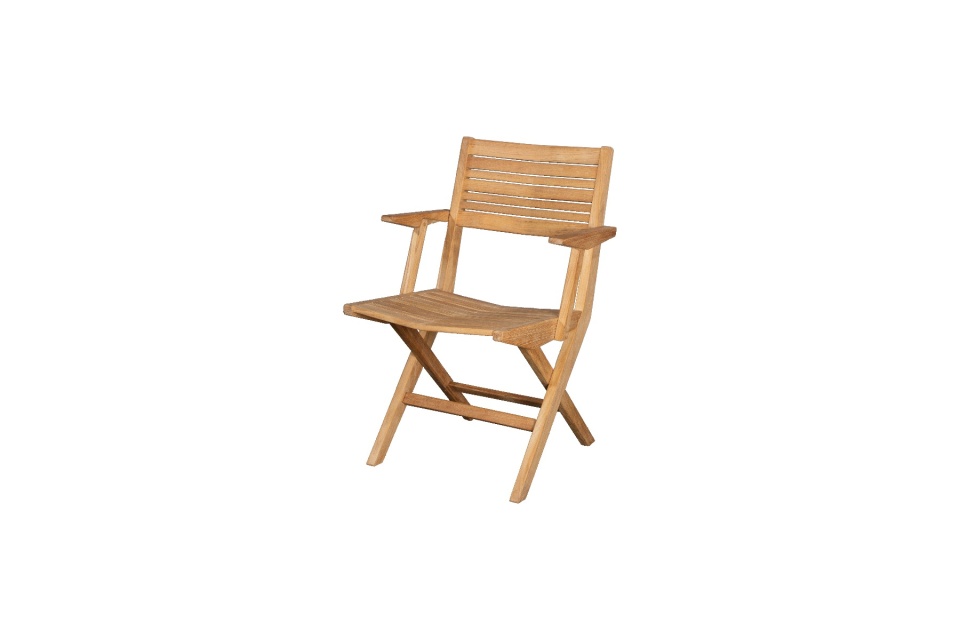 Flip fällstol m/armstöd - teak