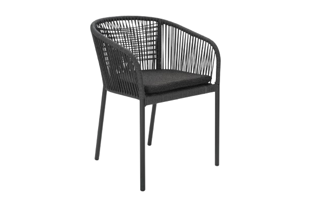 Delta karmstol - svart/slate rope/teddy black dyna