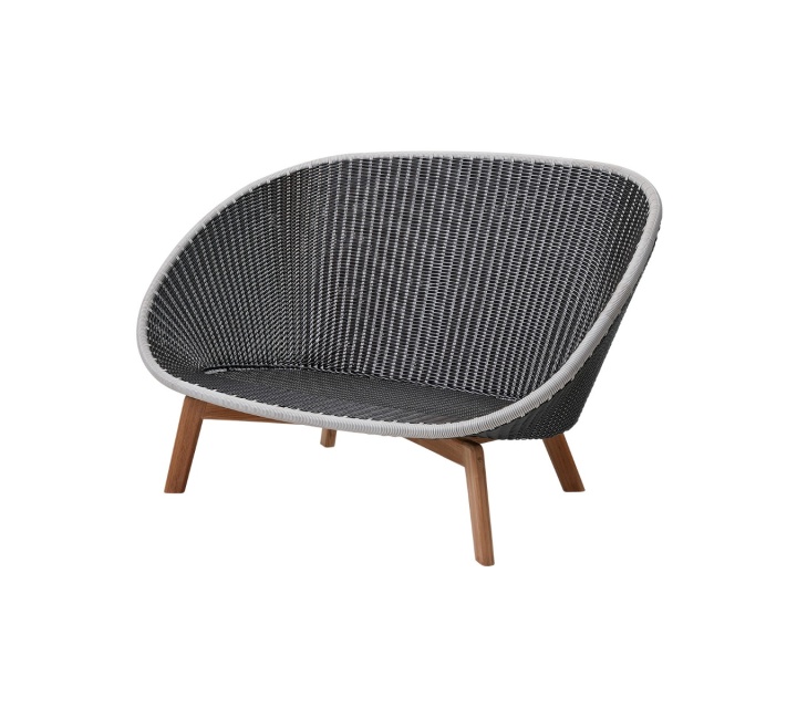 Peacock 2-sits soffa - grey/light grey/teak