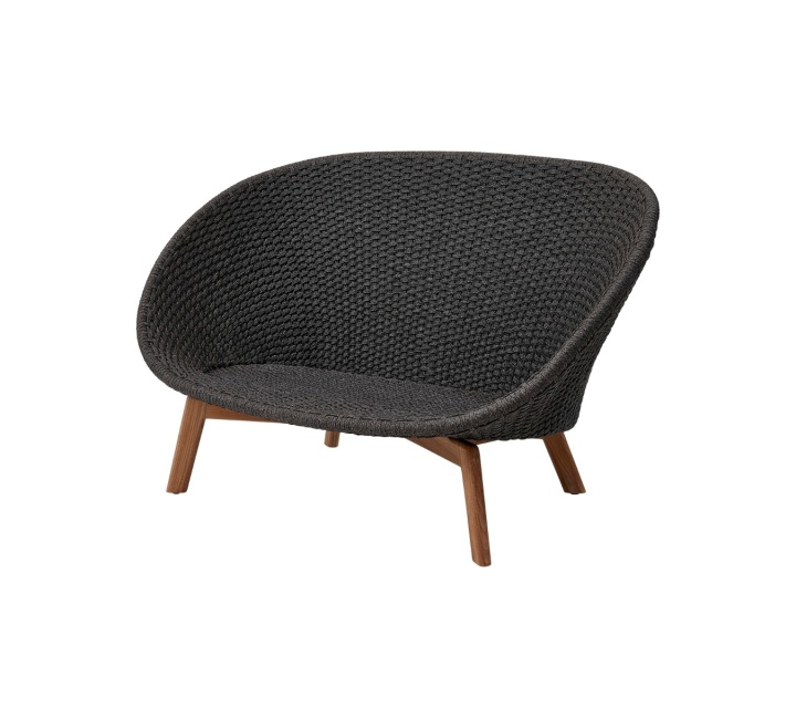 Peacock 2-sits soffa - dark grey/teak