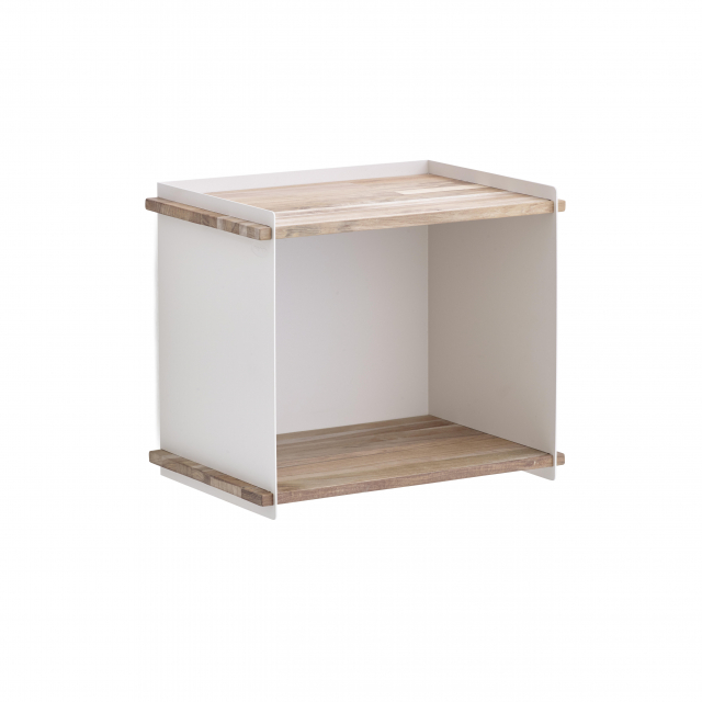Box wall - teak/white