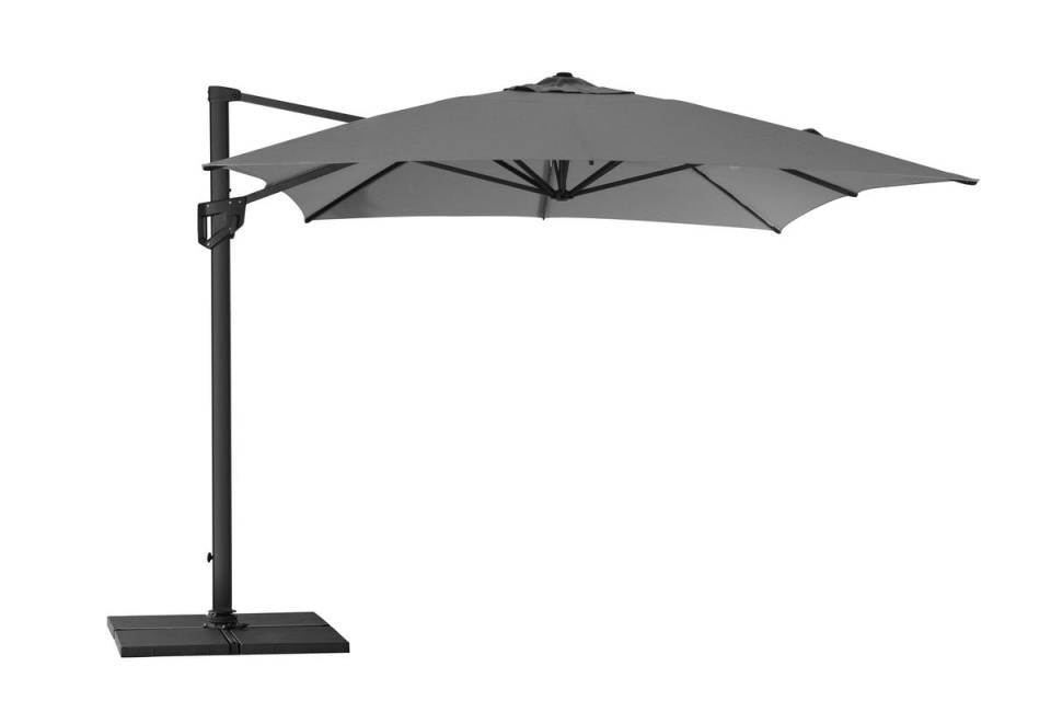 Hyde luxe hanging parasoll 3x4 m - grey
