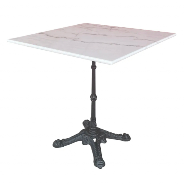Loire marmorbord 70x70 H72 cm - vit