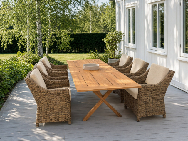 6-pack Long Island karmstol - natur/beige