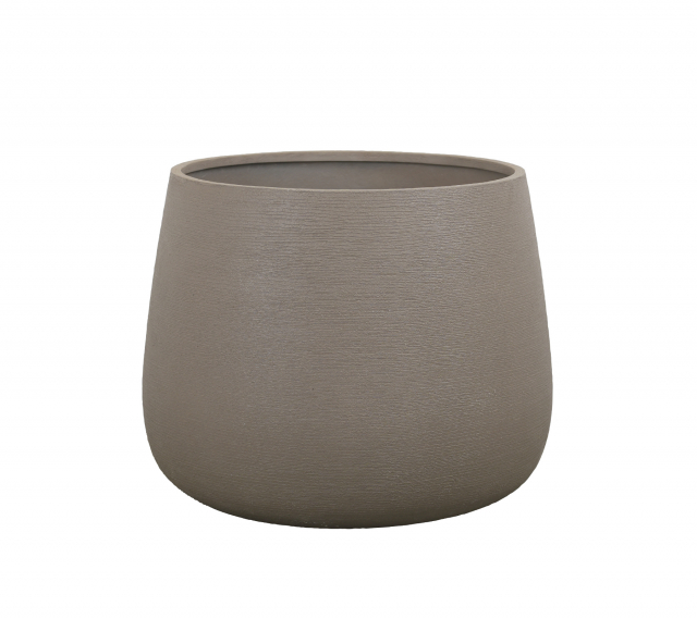 Soil kruka rund, stor - taupe structure