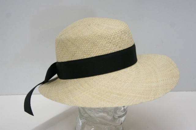 Stråhatt dam - natur/svart