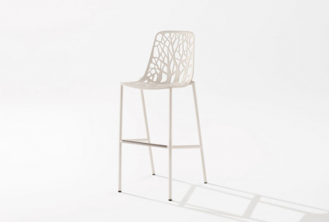 Forest barstol hög sh 78 cm hög rygg - vit