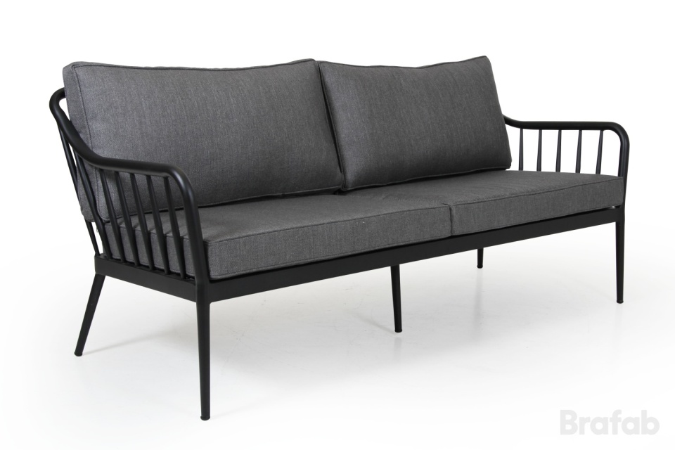 Coleville 3-sits soffa - svart/grå dyna
