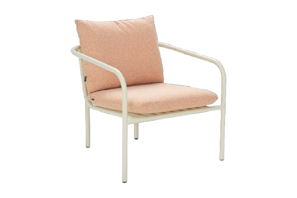 Bendt fåtölj - pearl white/teddy orange dyna