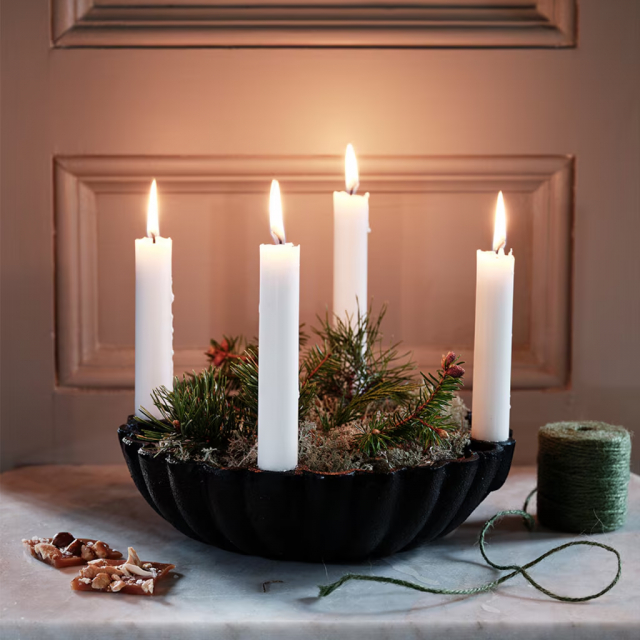 Ljusstake skål - svart