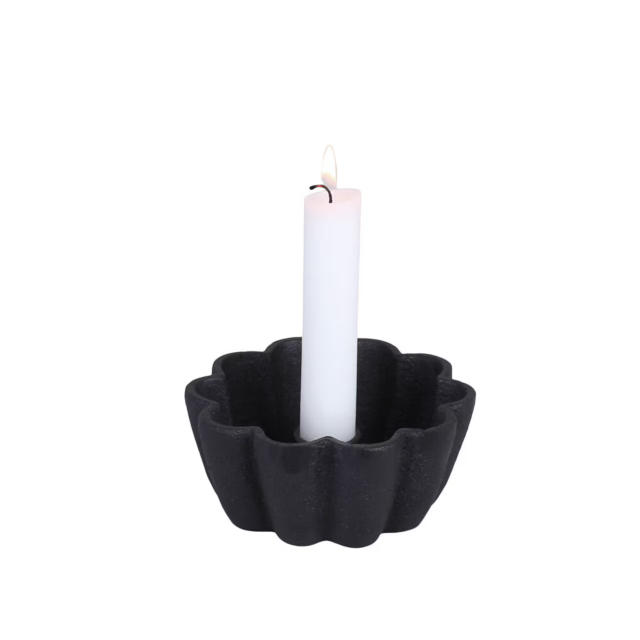 Ljusstake skål, liten - svart