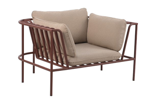 Collier fåtölj - zin red/teddy beige dyna