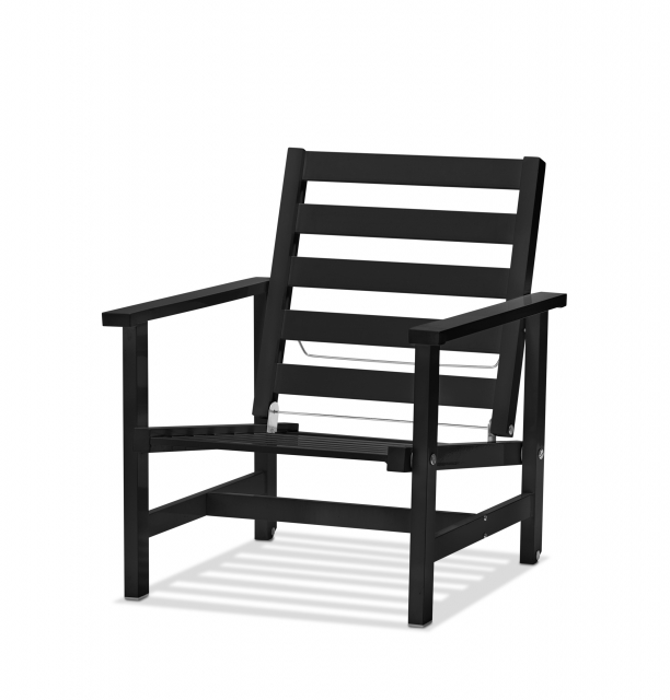 Fåtölj aluminium - svart