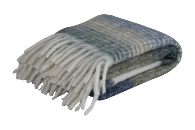 Honung pläd 130x170 cm - grön mönstrad