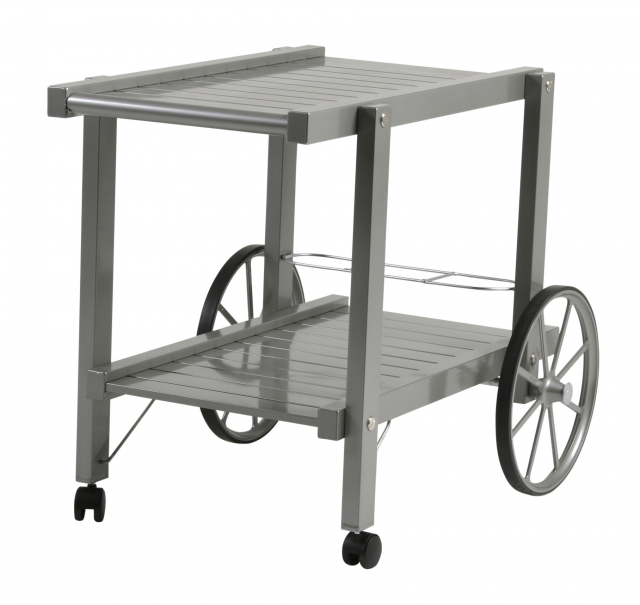 Serveringsvagn aluminium - grå
