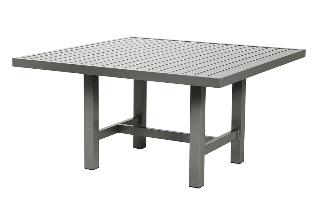 Bord aluminium 124x122 cm - grå