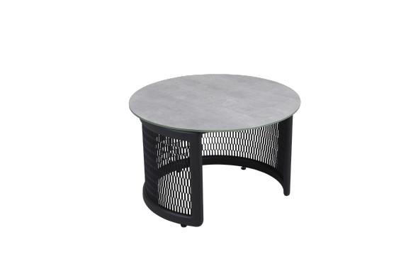 Virgo soffbord Ø 60 H37 cm - svart/glas