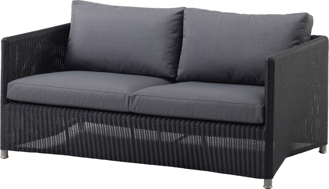 Diamond 2-sits soffa - graphite/grey