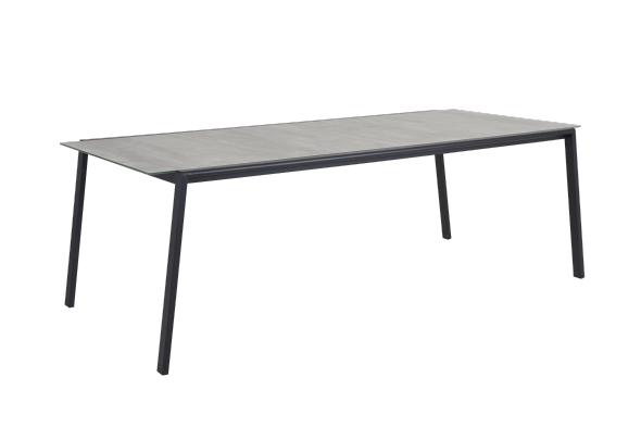 Lyra matbord 220x100 H73 cm - svart/glas