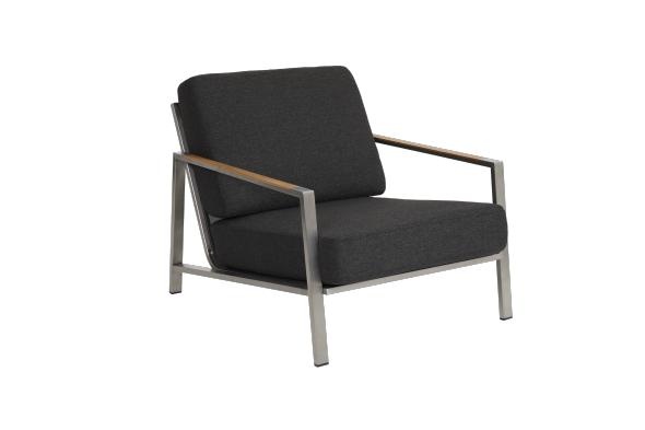 Naos fåtölj med dyna - rostfri/nearly black dyna