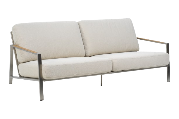 Naos 2,5 sits soffa - rostfri/dot beige dyna