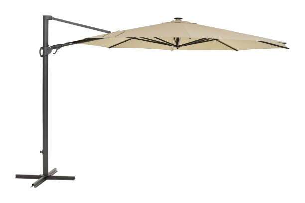 Cilento frihängande parasoll Ø 3.5 m - light grey/khaki