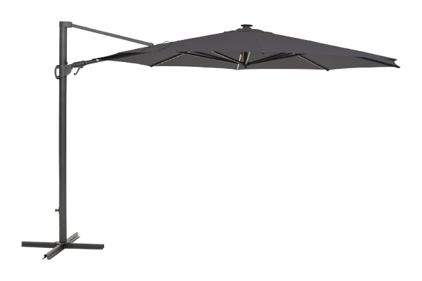 Cilento frihängande parasoll Ø 3.5 m - antracit/grey